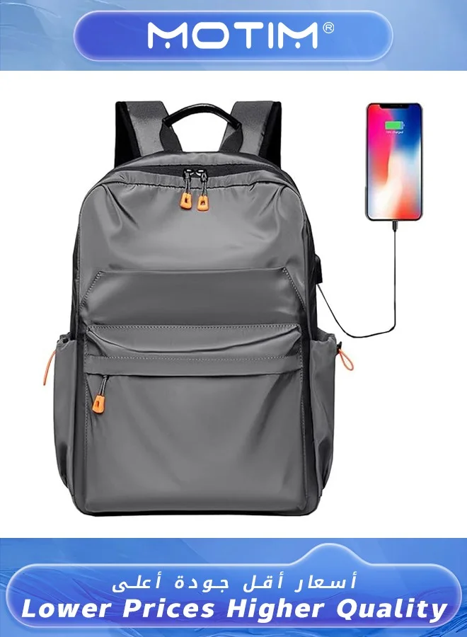 Motim Travel Laptop Backpack Water Resistant Business Bag with USB Charging Port for 15.6 Inch Notebook (Black, 45 cm) d6cpw