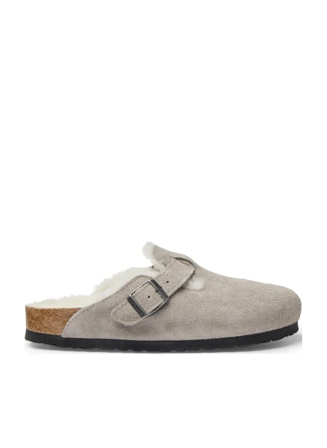 Premium Suede Shearling Slip-On Clogs Comfortable Indoor Outdoor Footwear (Beige, 40 EU) c6ane