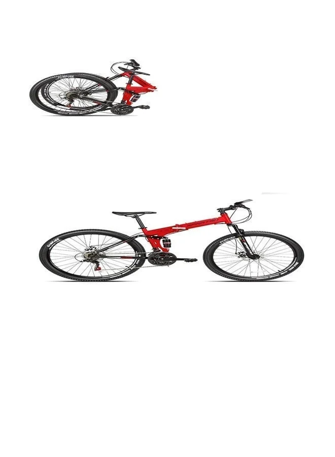 Spartan Dual Folding Bike 21-Speed Mountain Bicycle with 66 cm Wheels (Red) tisy6