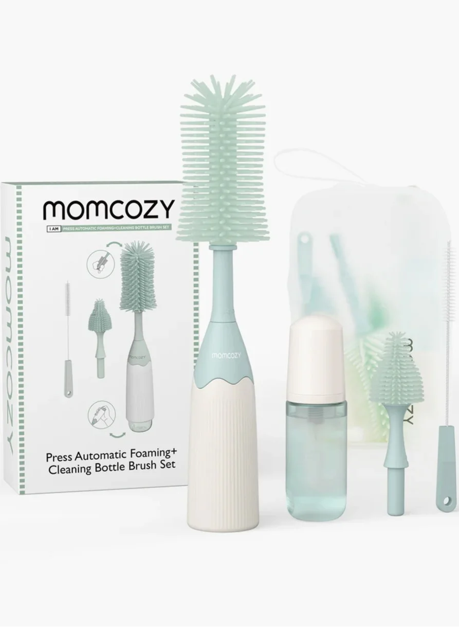 Premium Baby Bottle Cleaning Brush Kit with Innovative Foam-Generating Push-Press Design (1 Pack) vuw0q