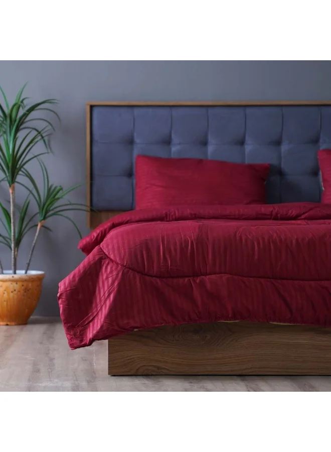 Danube Home Reversible 3-Piece Single Comforter Set Ultra Soft Microfiber Bedding (Maroon, 150x230 cm) iwgs2