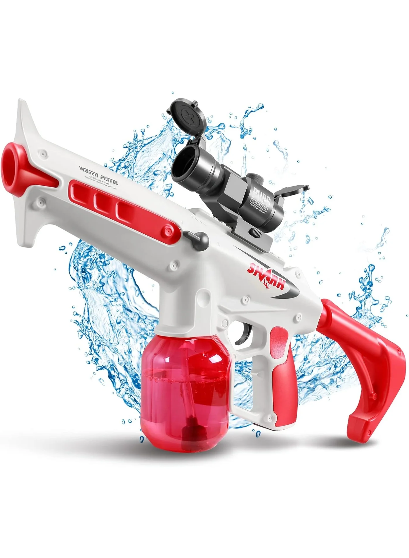 MYTOYS Electric Water Gun Automatic High Capacity Blaster (White and Red, 1000 mL) zpzyw
