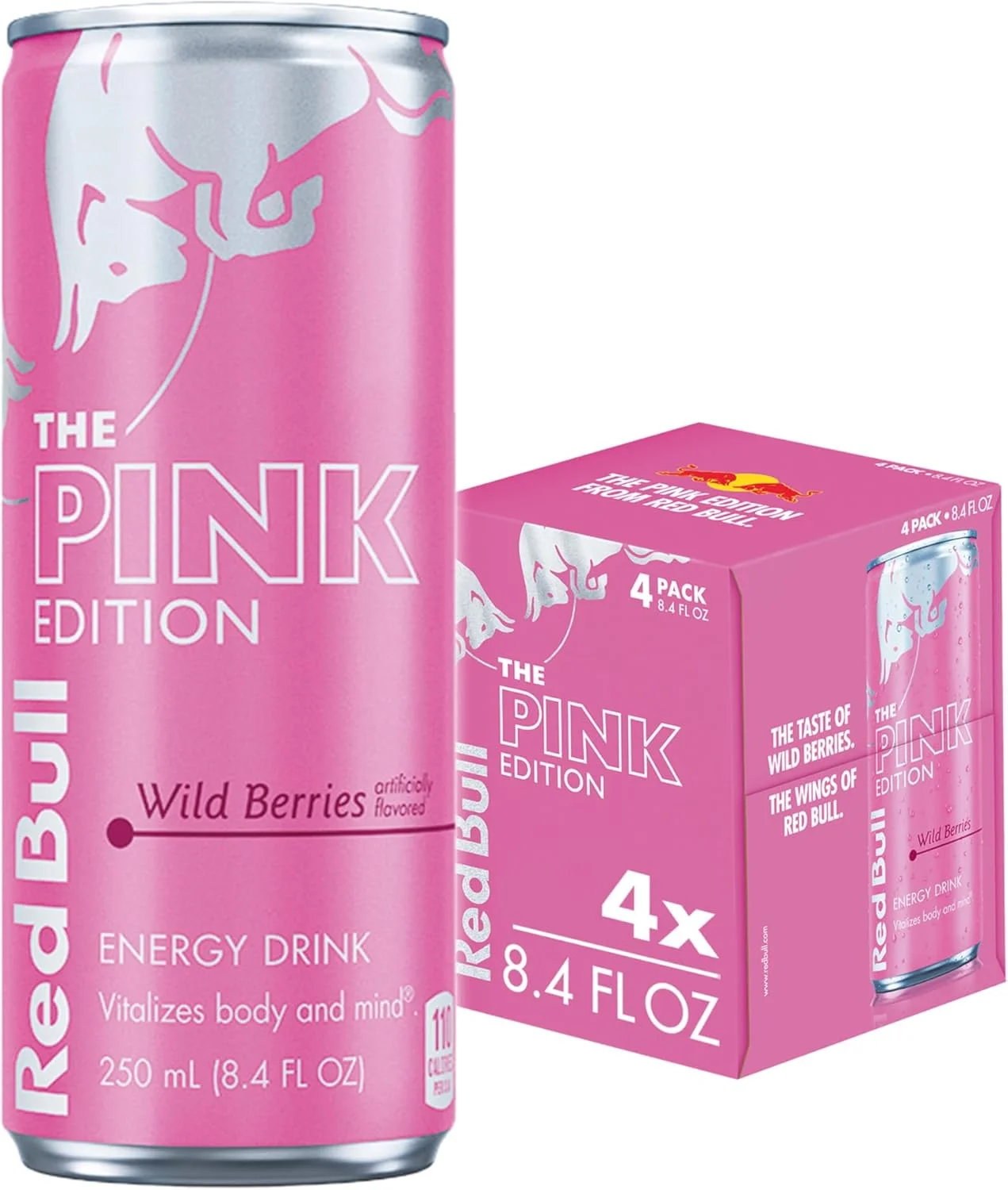 Premium Wild Berry Energy Drink Refreshing Sparkling Beverage (4 x 250 mL) 5tfsy