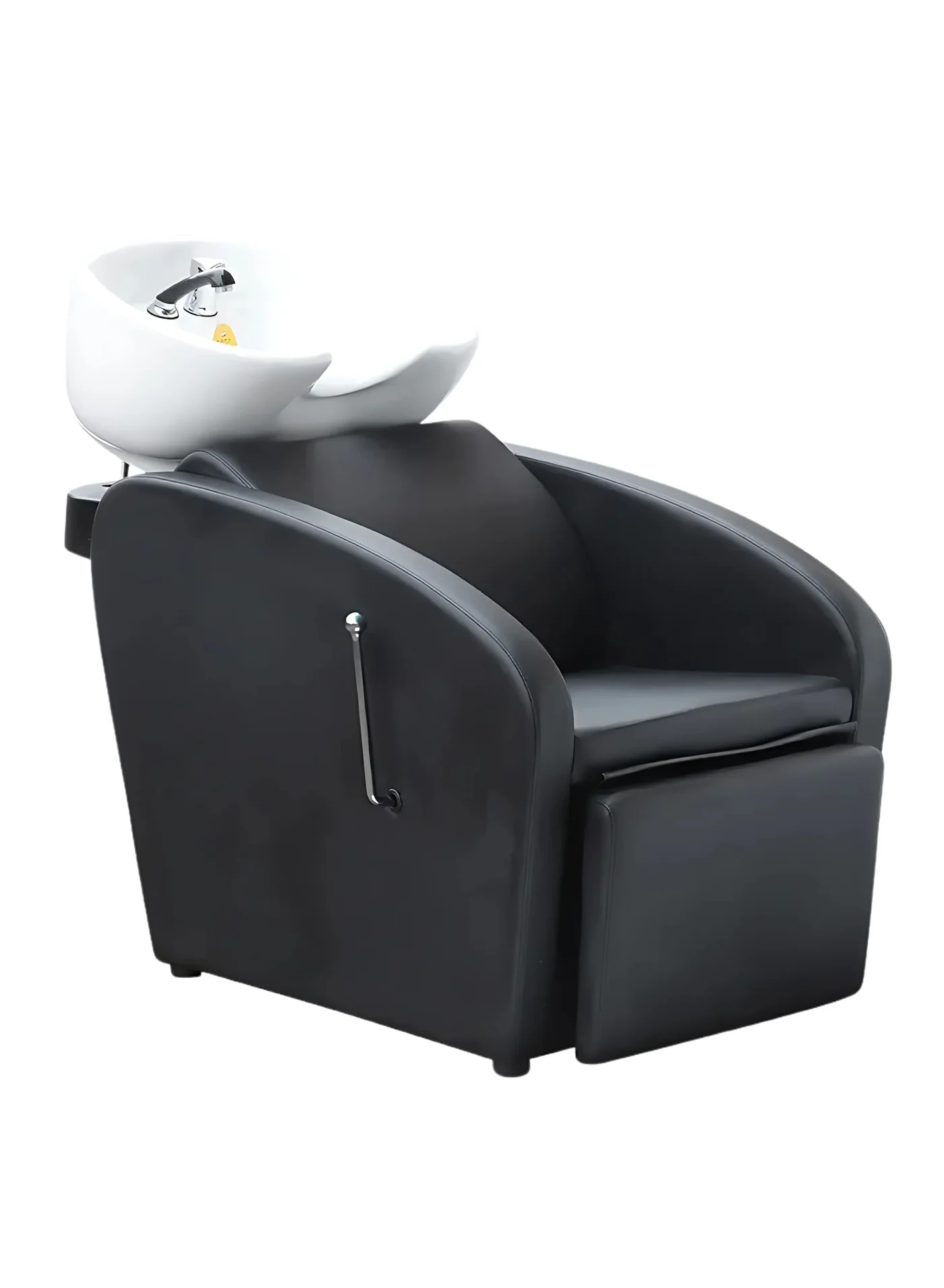 Vintage Professional Salon Shampoo Backwash Unit with Tilting Ceramic Sink and Gel Neck Rest (Black, 120 cm) 1c06z