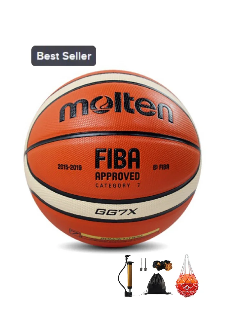 Premium Rubber Basketball Professional Training Ball (Size 5, Orange) xn3rg
