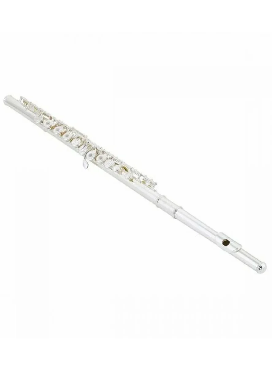 Professional Intermediate Flute with Sterling Silver Headjoint and Open Hole Keys (Silver Plated) njjtb