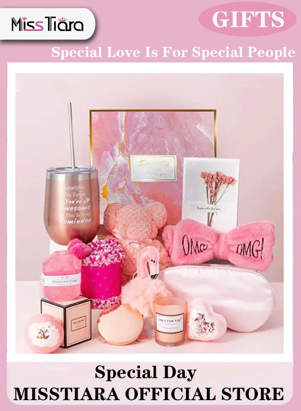 MissTiara Premium Spa Gift Set for Women - 13-Piece Relaxing Self-Care Box for Birthday and Anniversary (13 Items) f1oyv