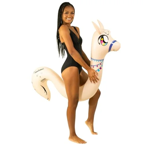 Llama Inflatable Pool Float Ride-On Water Lounger with Photo-Realistic Design (163 cm) ezwmj