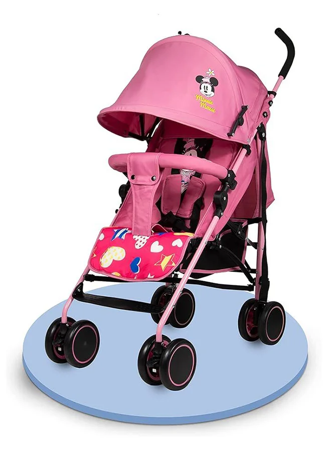 Cartoon Lightweight Adventure Stroller with Storage Cabin and Adjustable Reclining Seat (Pink, 18 kg Capacity) stgha
