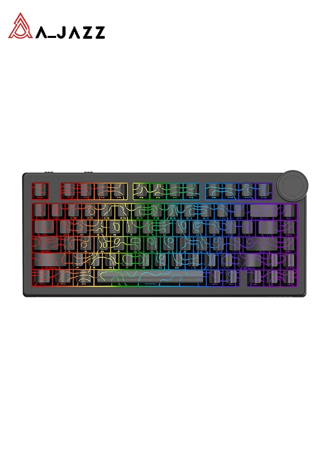 A-jazz AK820 V2 Wireless Mechanical Keyboard RGB Backlit Hot-Swappable 75% Compact Layout (Black, 10000 mAh) 7t4rf