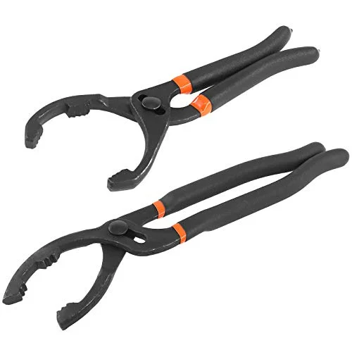 GLARKS Adjustable Oil Filter Pliers Set Long Handle Grip Wrench Tool for Auto Motorcycle and Trucks (2-Piece Set, 25 cm and 30 cm) kqfdf