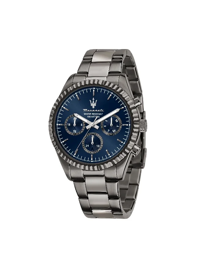 Premium Analog Quartz Men's Watch Stainless Steel Bracelet Professional Timepiece (Silver, 43mm) 8o0mh