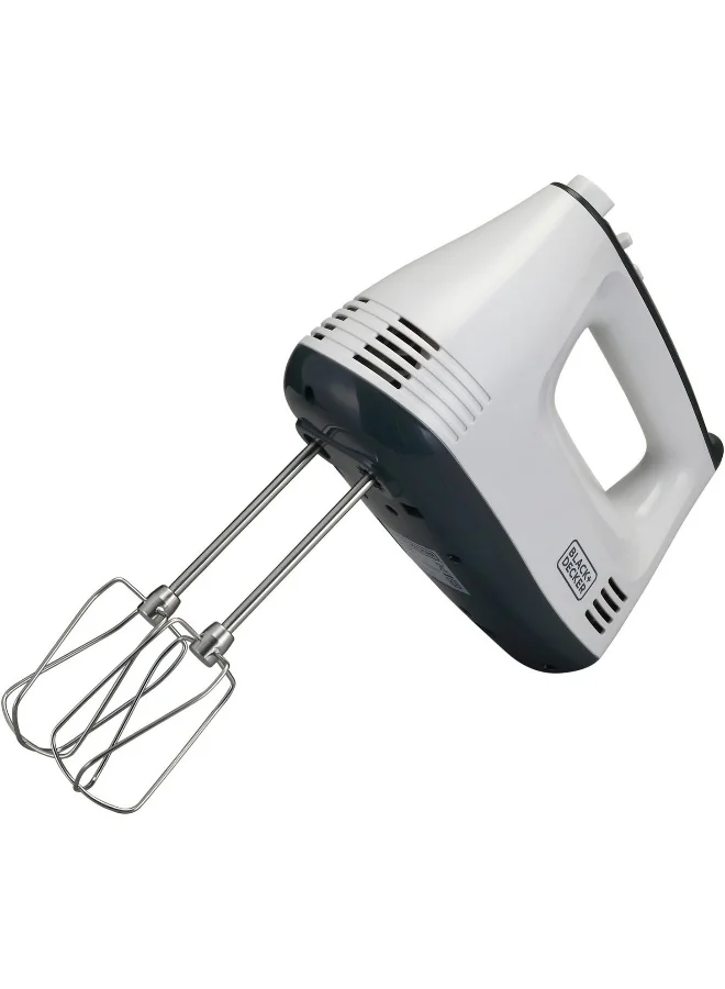Premium Hand Mixer with Turbo Function and Stainless Steel Attachments (White, 300 W) hesp9