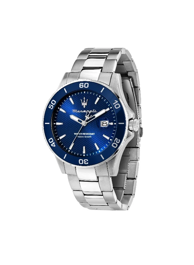 Premium Analog Quartz Men's Watch Stainless Steel Bracelet (Silver, 43mm) jtflb