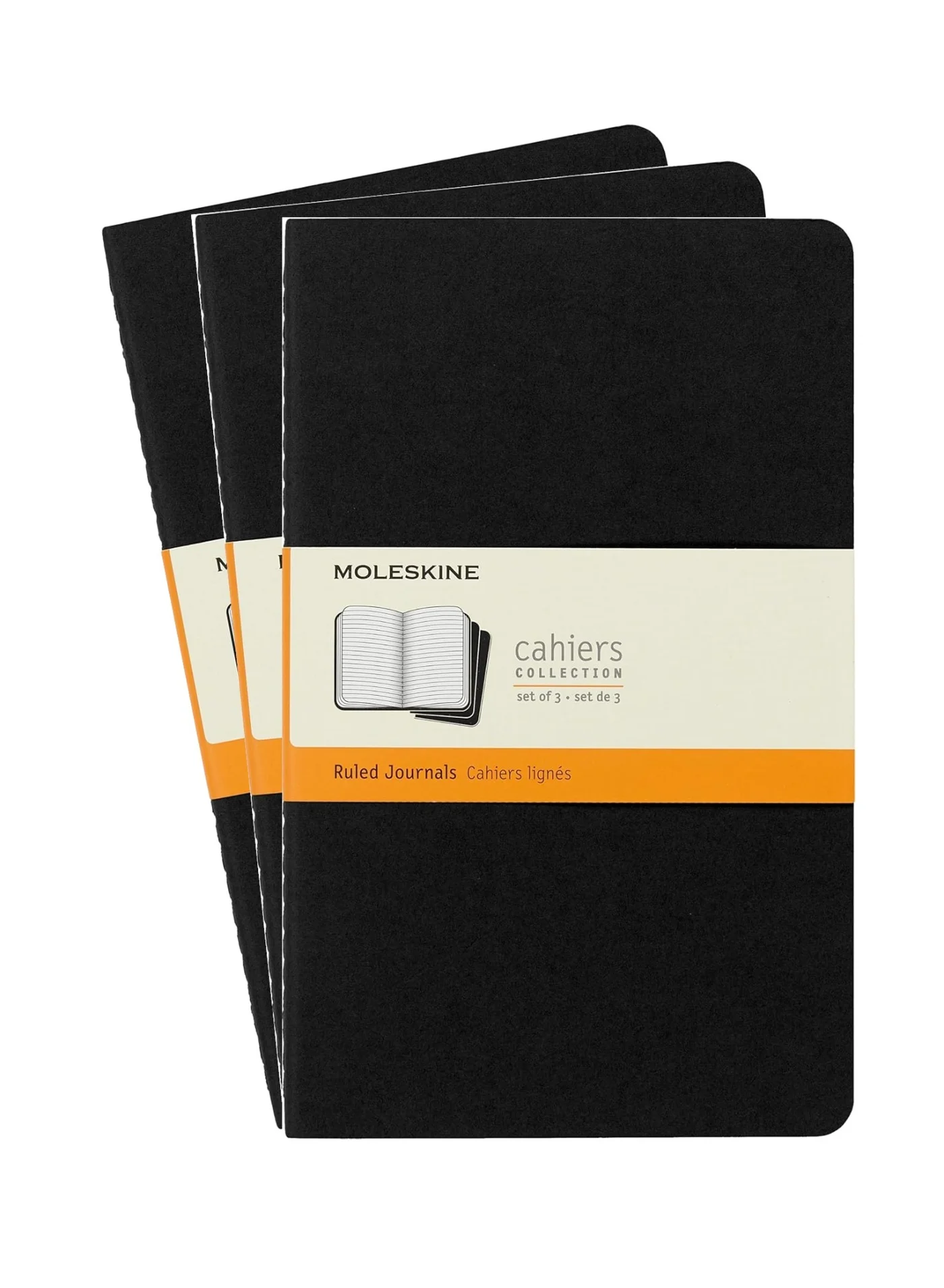 Premium Ruled Journal Notebook Set (Black, 13x21cm, 3-Piece Pack) zrj4n