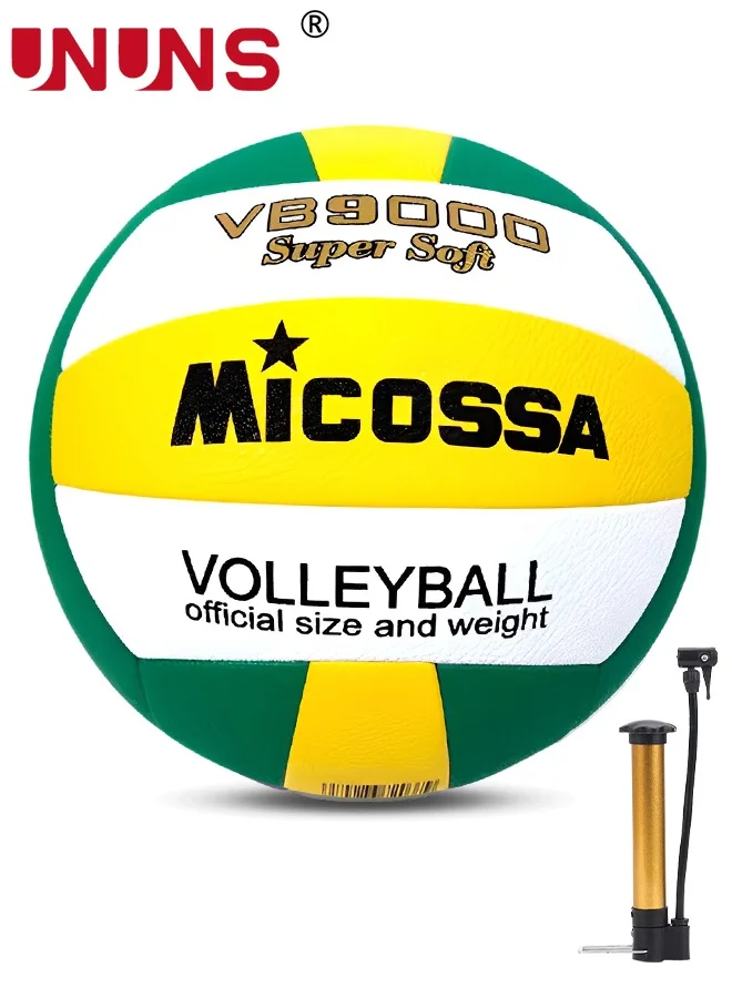 UNUNS Official Size 5 Volleyball Premium PU Leather Indoor Outdoor Match Ball For Training And Beach Play (Size 5) ycuaw