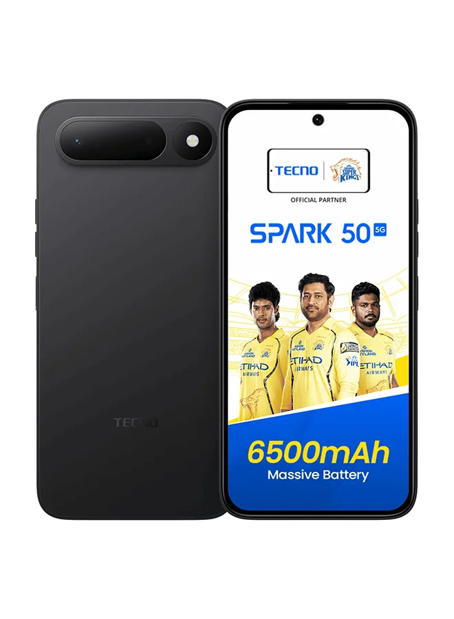 TECNO Spark 50 5G Smartphone (Ink Black, 8GB RAM, 256GB Storage, 6.78-inch Display) xaa7o