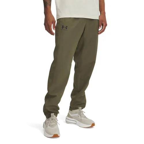 Athletic Men's Rival Woven Windbreaker Pants Lightweight Water-Resistant Outdoor Trousers (Green, Medium) uvyh6
