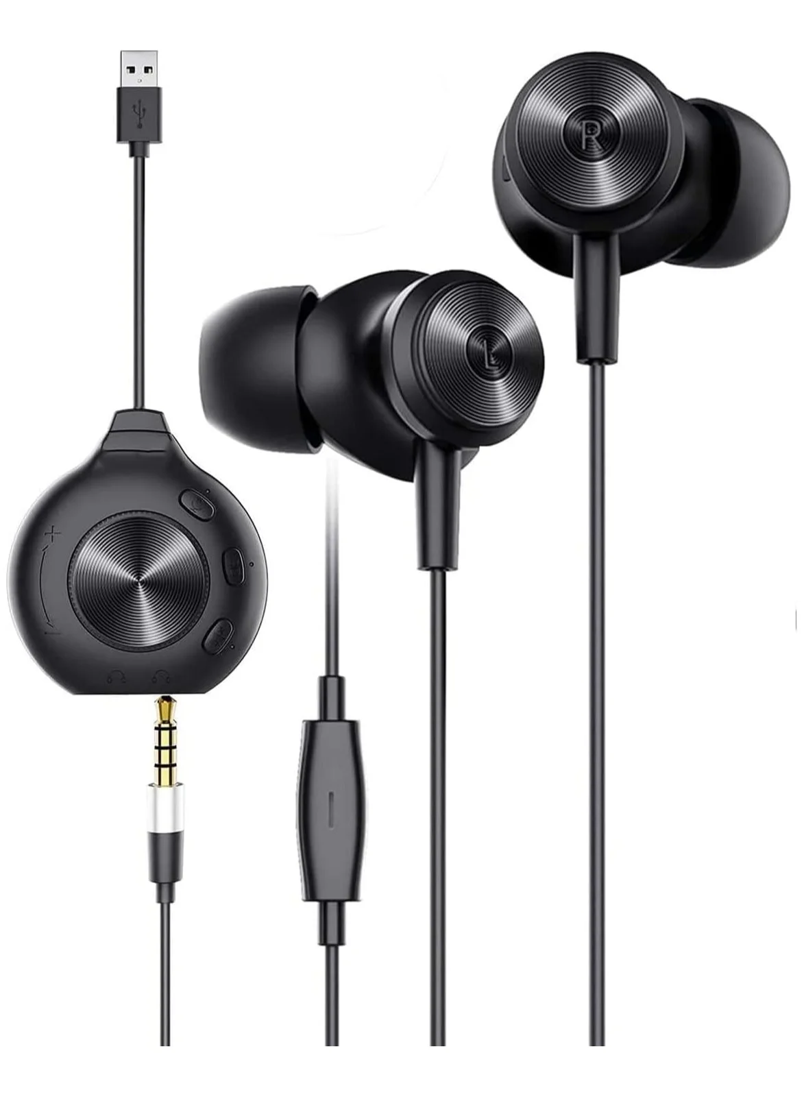 GUDOO Wired Gaming Earbuds with Microphone and 7.1 Virtual Surround Sound (Black, 1.2m Cable) mezch