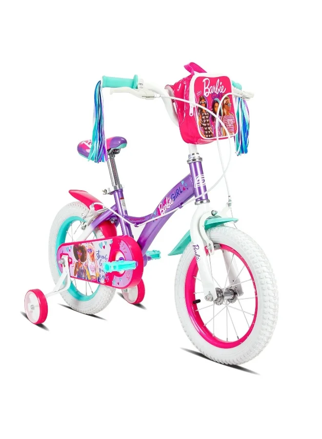 Spartan Kids Bicycle 14-Inch Sturdy Steel Frame with Training Wheels for Girls (Pink and White, 14-Inch) oq06c