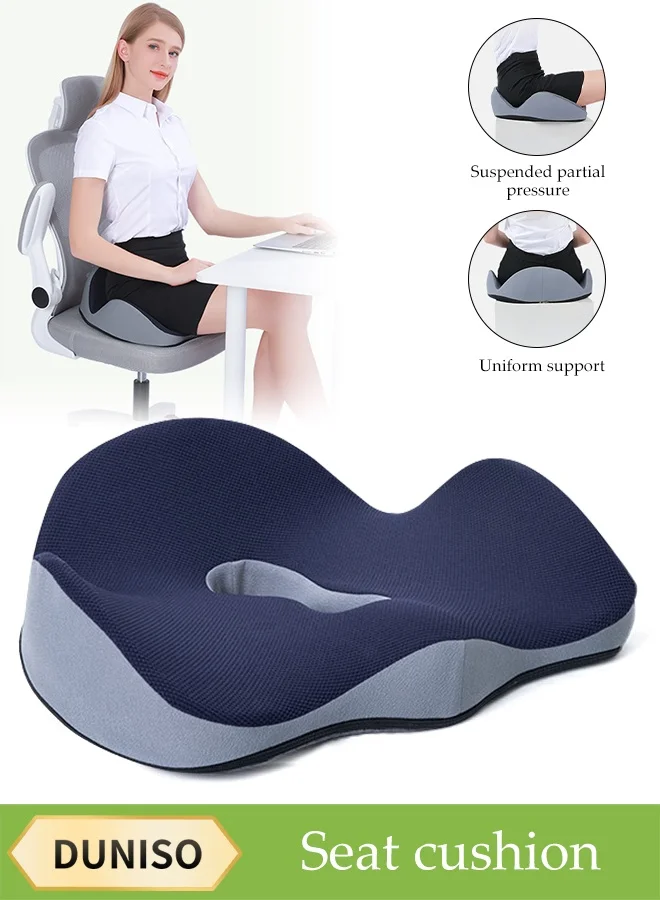 DUNISO Memory Foam Donut Pillow Seat Cushion for Orthopedic Support and Comfort (49x41x15 cm) tzu2d