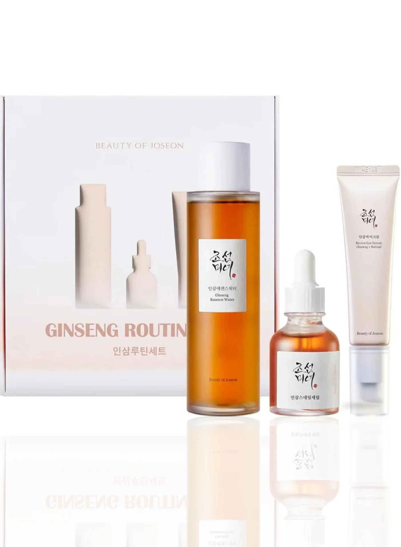 Premium Ginseng Skincare Routine Kit - Essence Water, Snail Repair Serum & Retinal Eye Serum (240 mL) fel1c