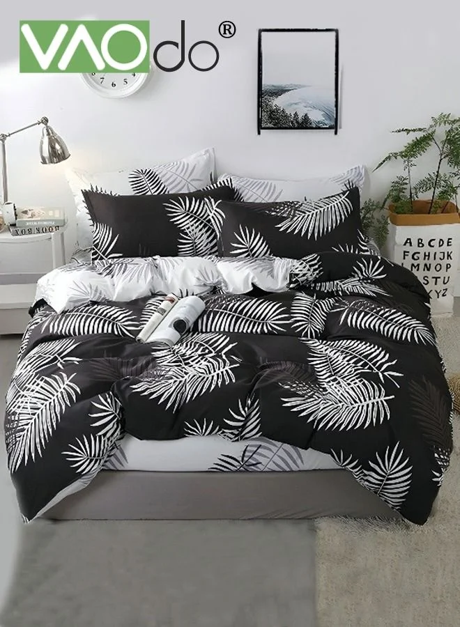 VAOdo 4-Piece Bedding Set Breathable Soft Polyester Bed Sheet Duvet Cover and Pillowcases (200x230cm) 2wlxt