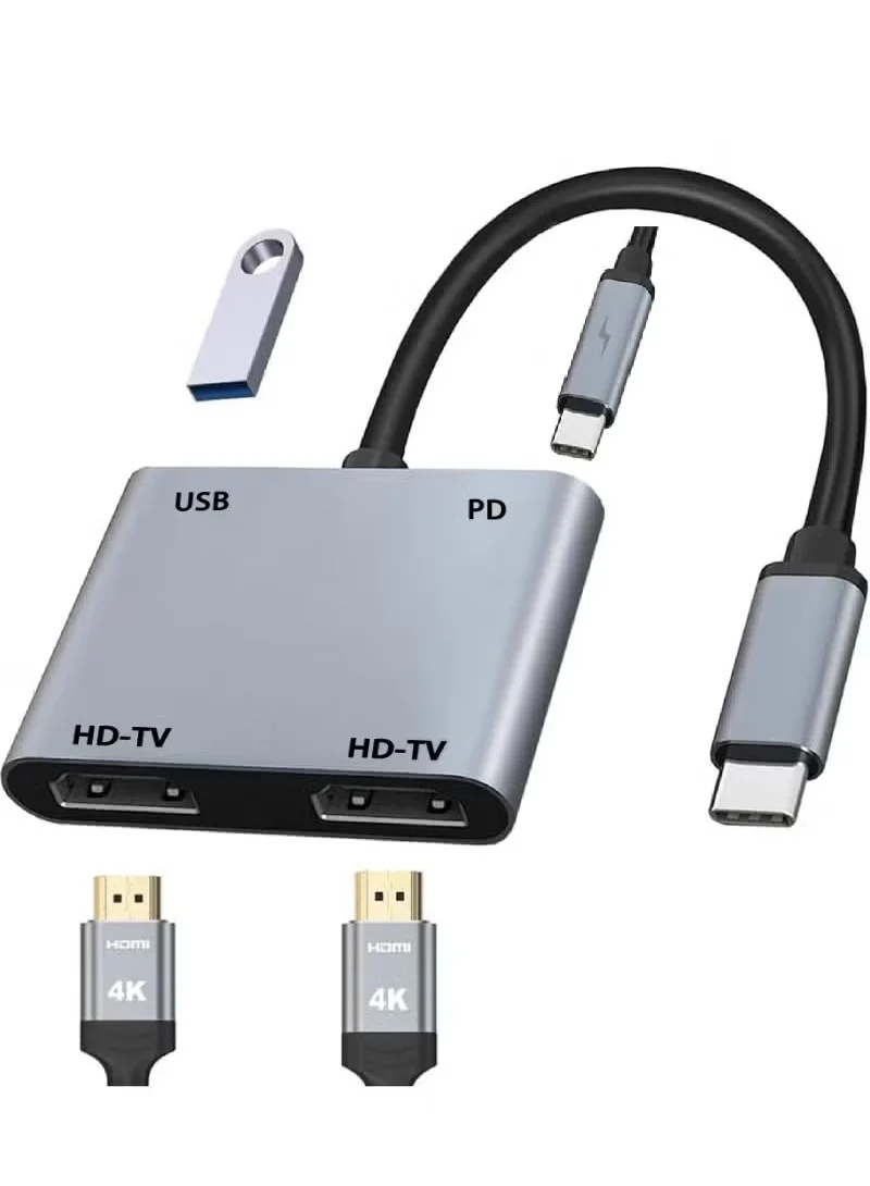Rock Pow USB C to HDMI Multiport Hub Adapter 4K 30Hz with USB 3.0 and Charging Port (1 Piece) p932g