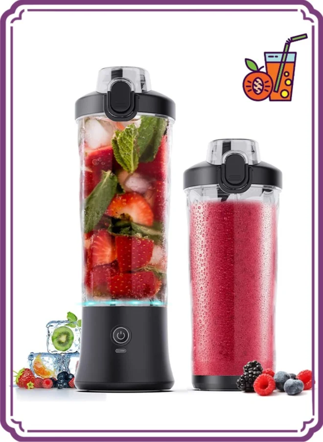 APEX Portable Electric Juicer Blender (600 mL) USB Rechargeable Smoothie Maker for Travel and Home 32g72