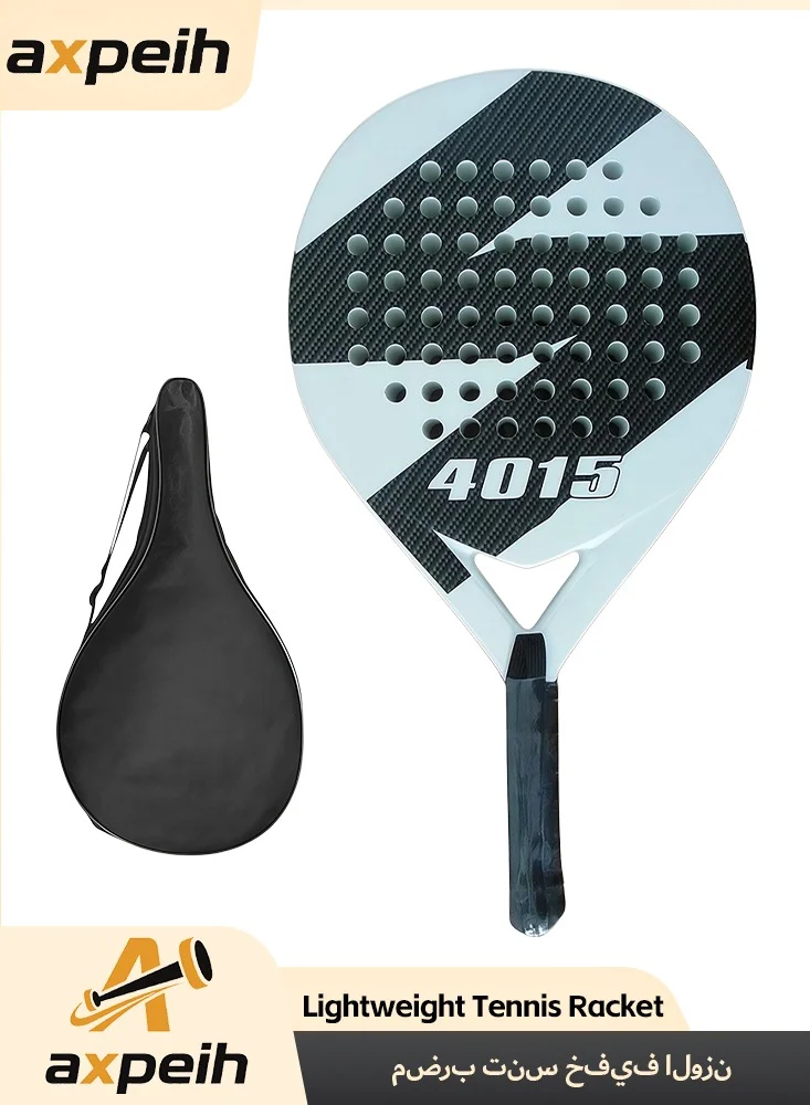 Axpeih Professional Padel Tennis Racket Lightweight Carbon Fiber Paddle Racquet with Protective Cover Bag (45cm) 7alal