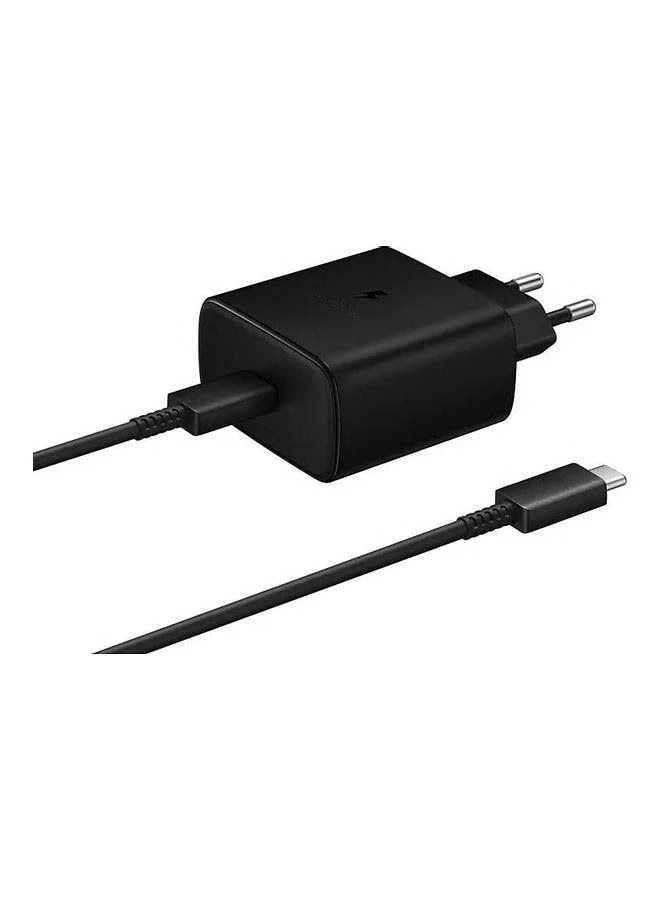 Ultra-HD 45W Super Fast Charging Travel Adapter with USB-C to USB-C Cable (Black, 1 Pack) 56vy3