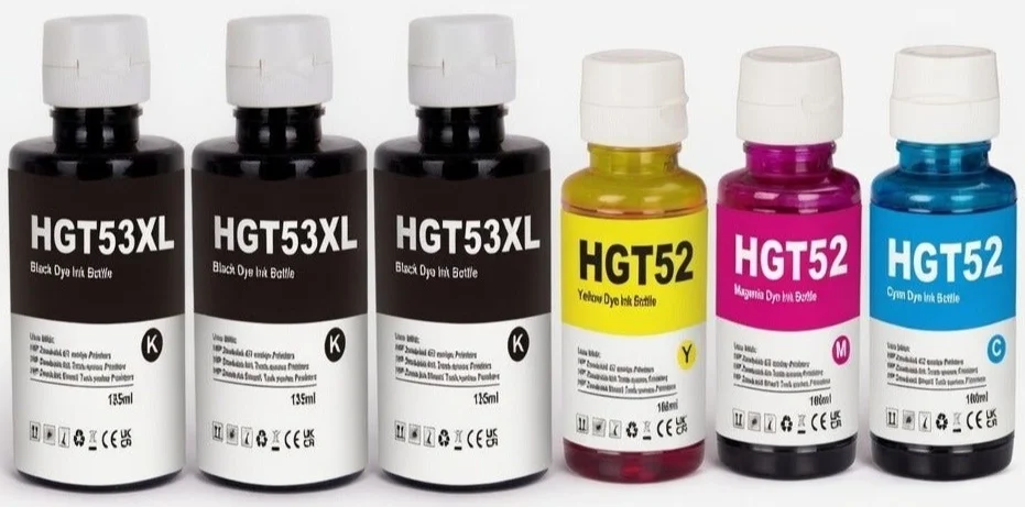NexNova Premium Ink Refill Kit for Ink Tank Printers (6-Pack, 3x135mL Black, 3x100mL CMY) syzh4
