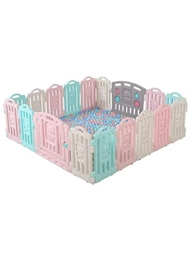 JCB CHIC Baby Playpen 18-Panel Safety Activity Center with Lockable Gate (Foldable, Portable, Indoor & Outdoor Use) 4gq27