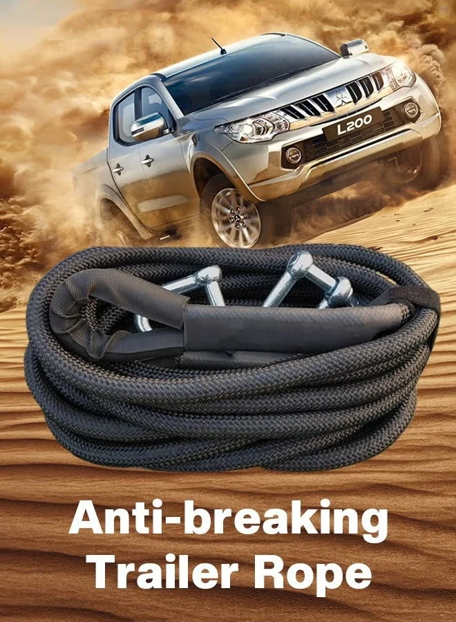 XiuWoo Kinetic Recovery Rope (8 Meters, 10 Ton) Heavy Duty Tow Strap with Hooks for Vehicles SUV Trucks 66afw