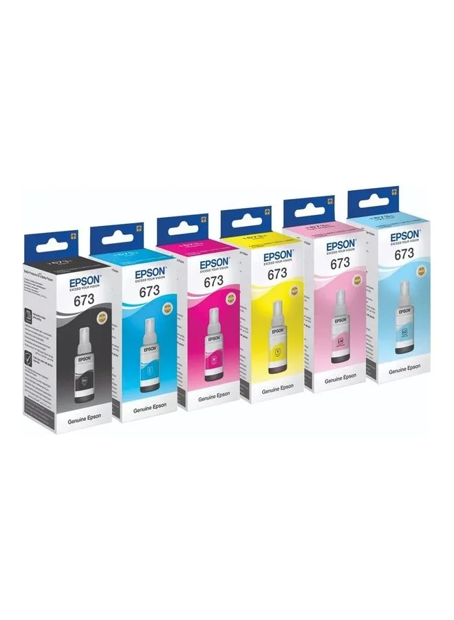 Premium Ink Refill Set for Photo Printers (6-Color Pack, 70 mL per unit) l2jh0