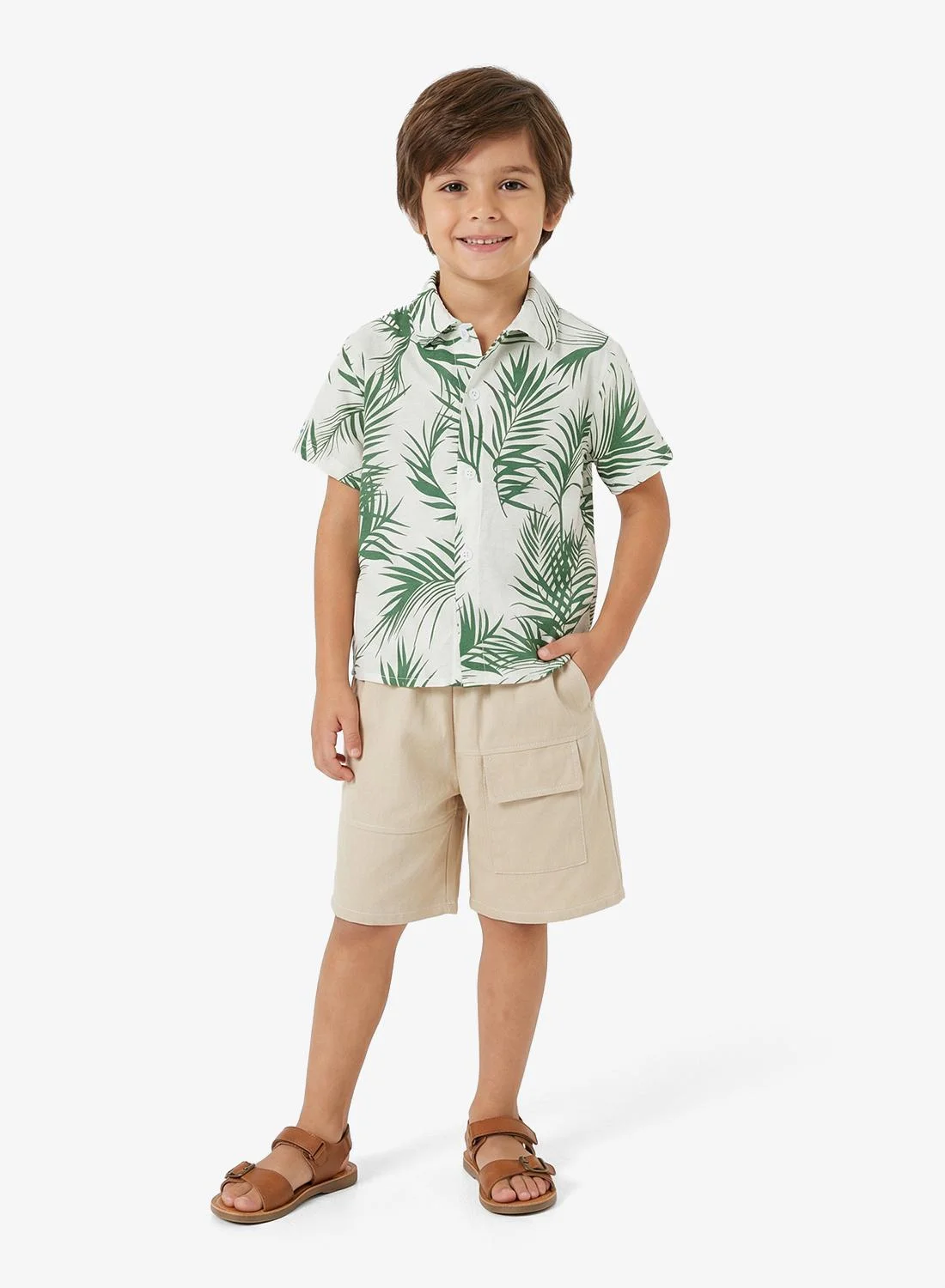 Pinata Tropical Print Cotton Resort Shirt and Shorts Set (Premium Breathable Fabric, Summer Vacation Outfit for Men) k8to7