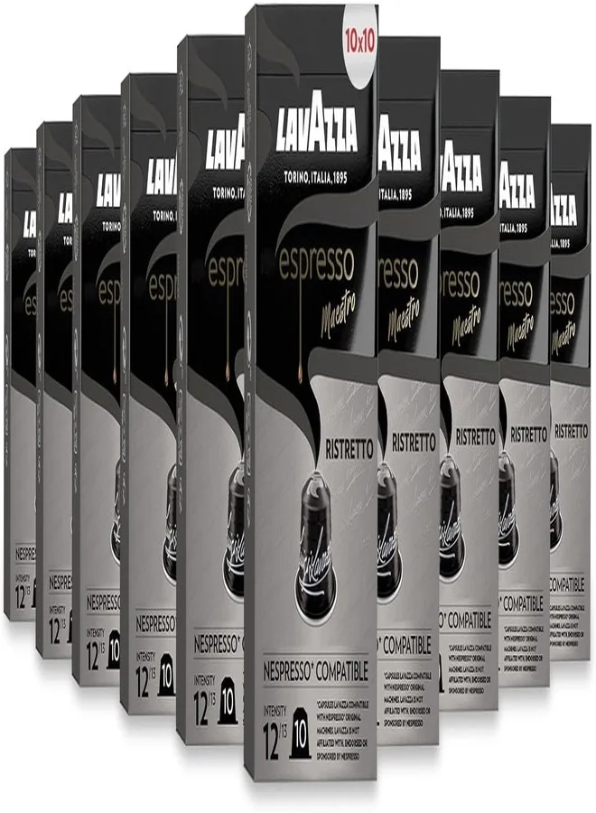 Premium Espresso Coffee Capsules Ristretto Blend Compatible Aluminium Pods (100 Count) a7ony