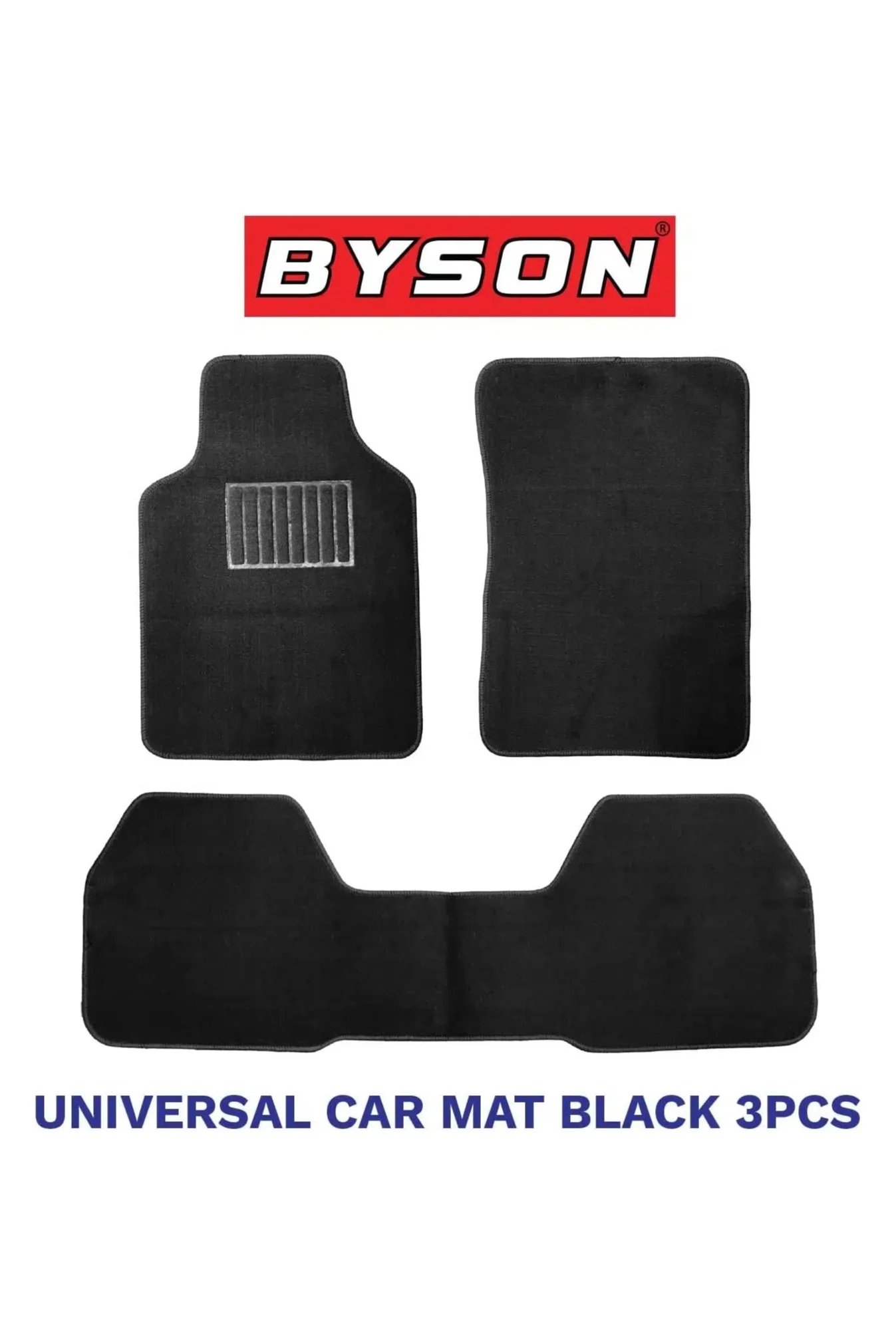 BYSON Durable Waterproof Car Floor Mats 3-Piece Set - Universal Fit Heavy Duty Interior Carpet Protector for Sedan and SUV (Black) t2c82