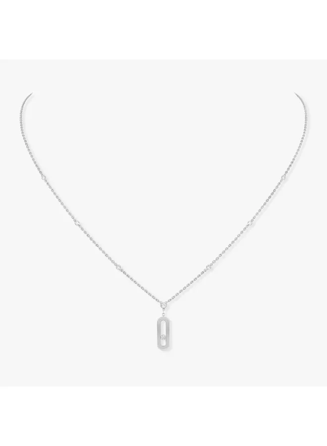 Minimalist Geometric Single Diamond Pendant Necklace for Women Premium Gold-Tone Collarbone Chain (45 cm) 7day5
