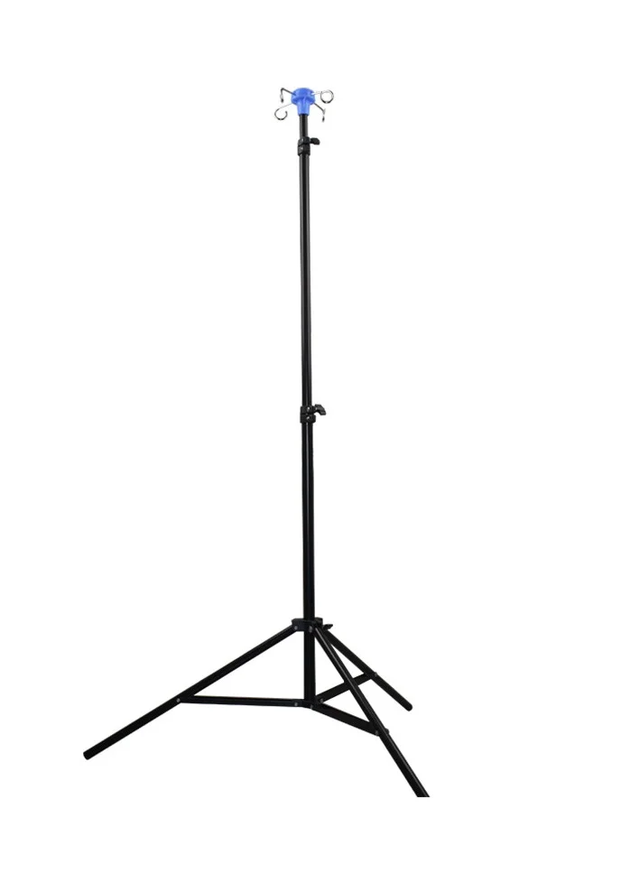 XiuWoo Extendable IV Pole Stand, Portable Steel Infusion Tripod with 4 Hooks, Adjustable Height (70-210cm) for Home Care and Clinical Use ndhu3