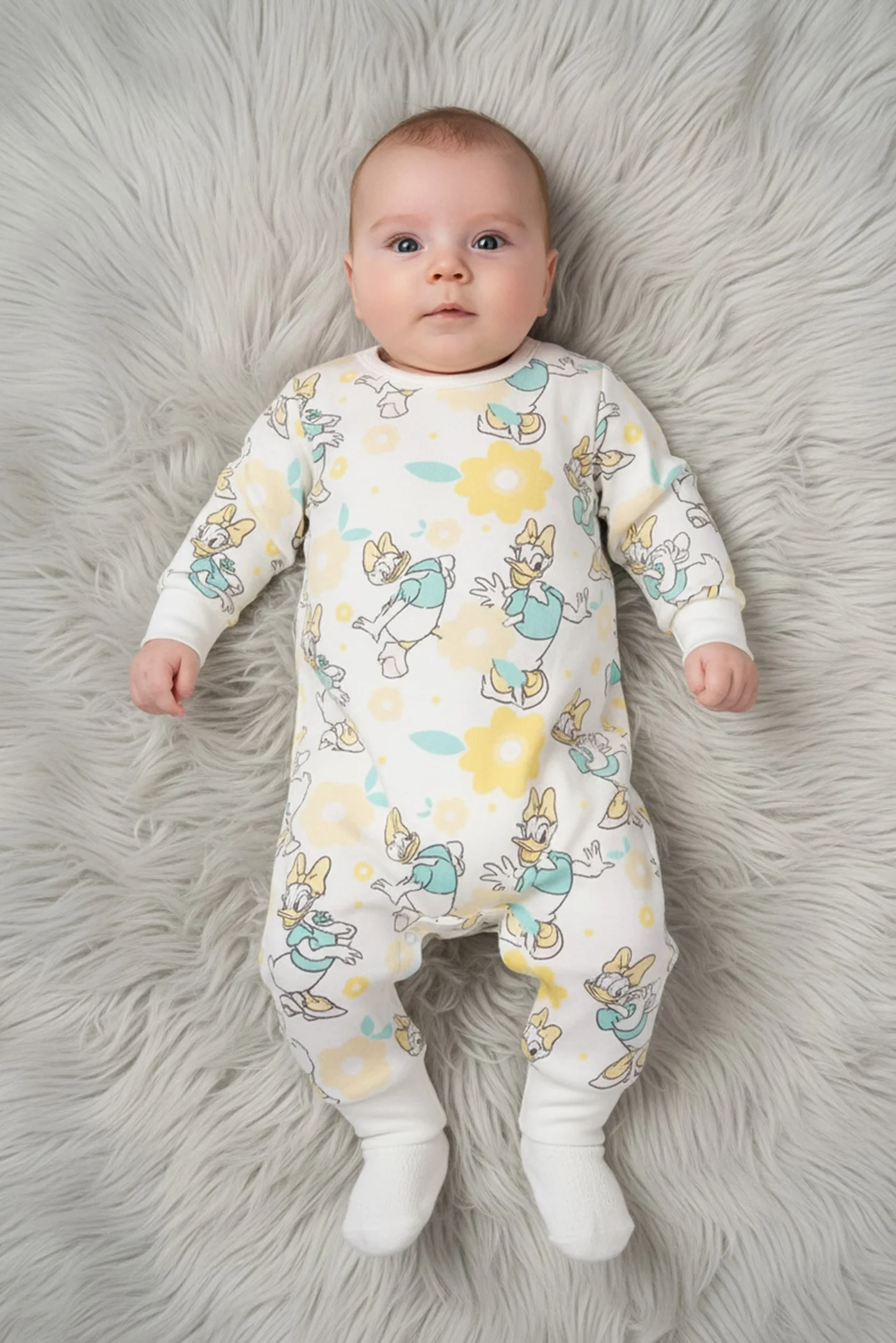 Premium Cartoon Graphic Print Long Sleeve Romper Set for Toddler Girls (Multicolor, 2-Piece Set) 7u5hq
