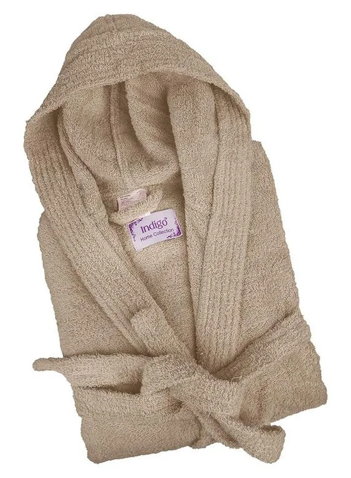 Home Essentials Unisex Bathrobe Cotton Premium Soft Highly Absorbent Loungewear for Men & Women (Beige, Adult One Size) ljrmr