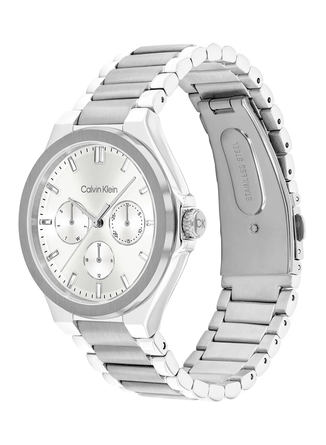 Premium Round Analog Women's Watch with Stainless Steel Band (White, 36mm) mj5s9