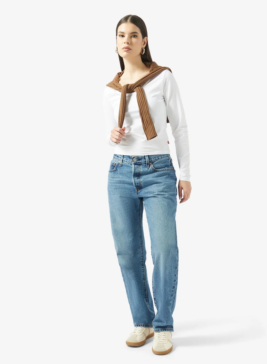 Premium Women's Straight Fit Mid Rise Jeans Dark Indigo Denim (Size 28) axwk3