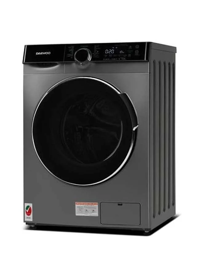 Daewoo Front Load Washing Machine with BLDC Inverter Motor and Steam Care (Dark Silver, 9 kg) oymlq