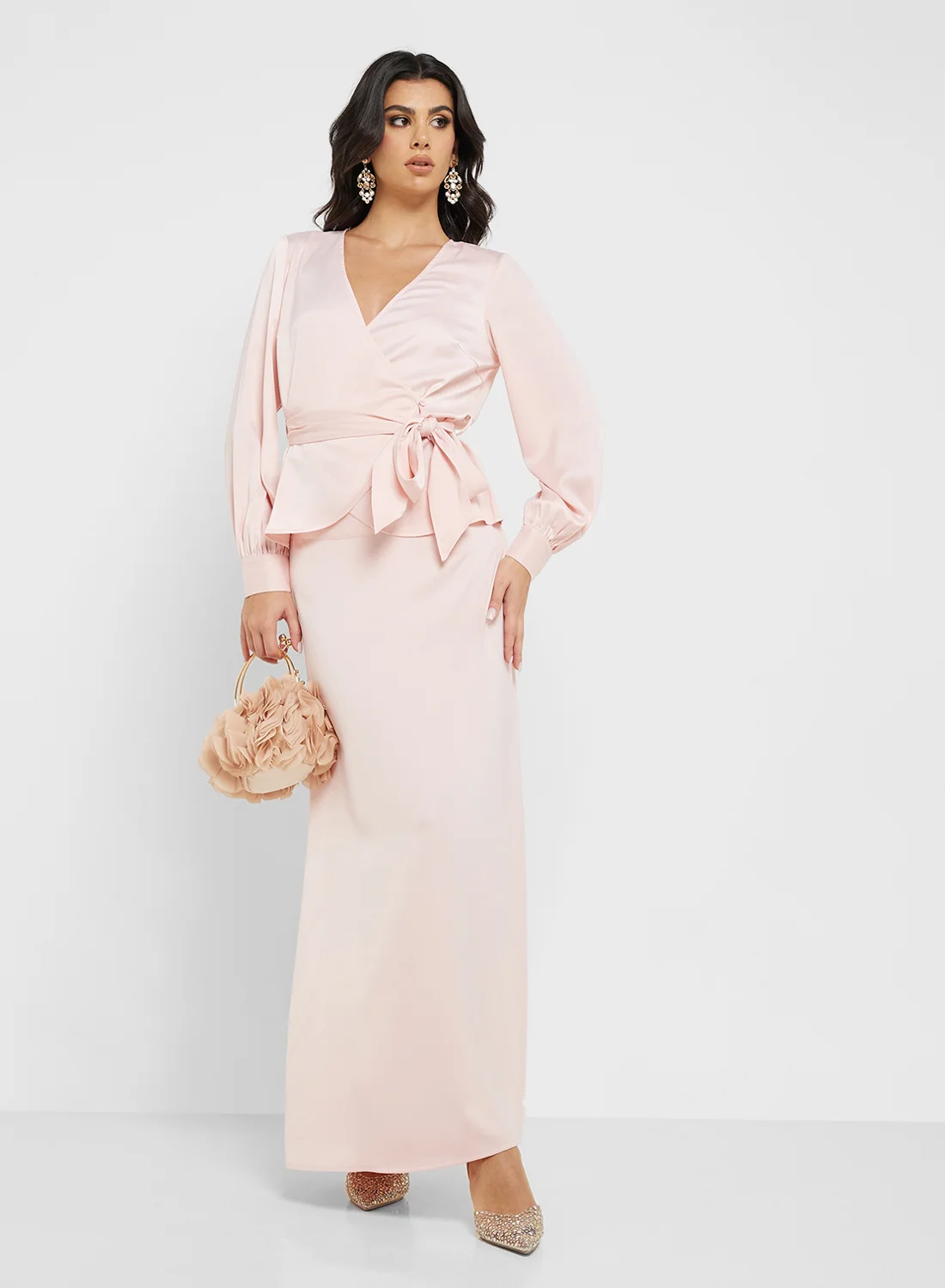 VERO MODA Solid A-Line Maxi Skirt Elegant High-Waisted Flowy Floor-Length Skirt for Women n300n