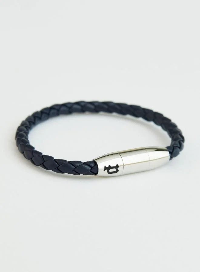 Premium Braided Leather Bracelet for Men (Genuine Stainless Steel Clasp, Adjustable Length) 3ve20