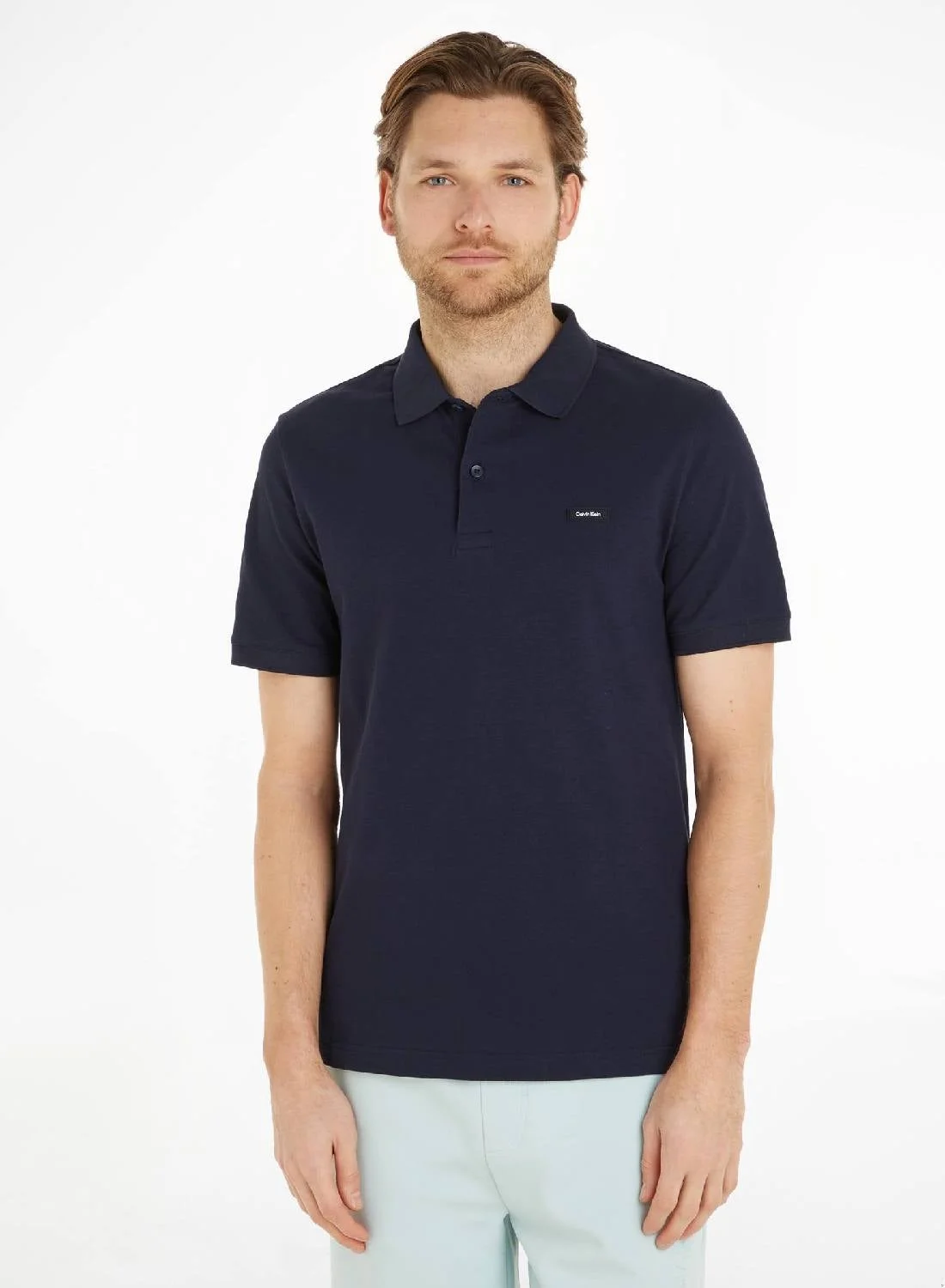 Premium Slim Fit Polo Shirt Breathable Cotton Blend Casual Wear for Men (Size M) agxmh