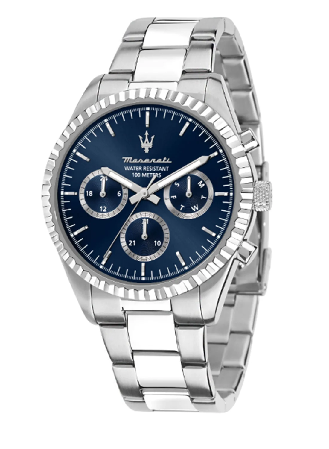 Premium Men's Stainless Steel Digital Watch with Blue Dial (43 mm) fqlgp
