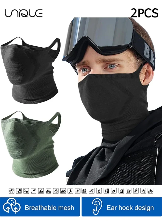 Unique Breathable UV Protection Half Face Mask for Motorcycle Cycling (Black, 2 Pcs) jidh4